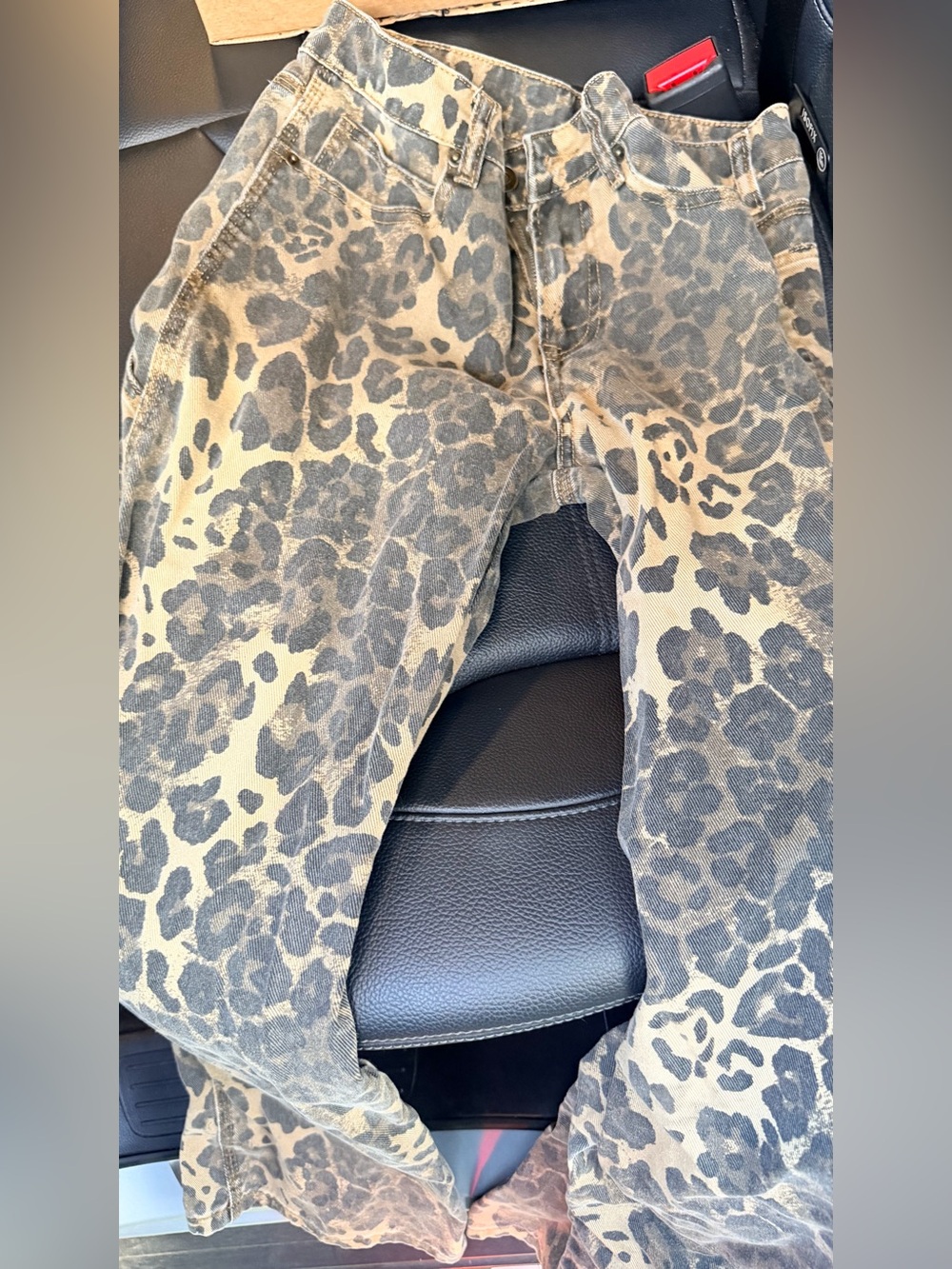 Leopard Print Jeans - Black and Tan READY TO SHIP NOW